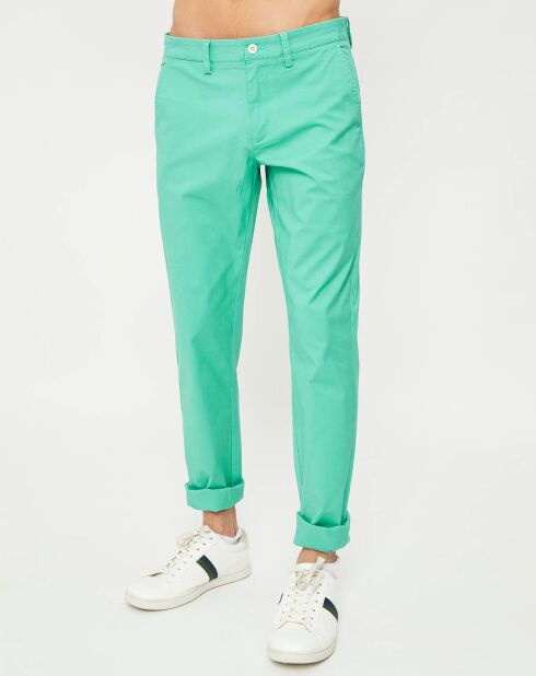 Pantalon chino slim light vert menthe