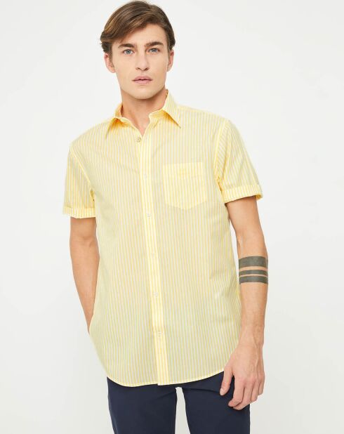 Chemise droite Color rayée jaune