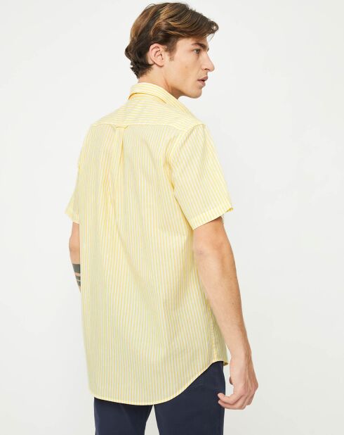 Chemise droite Color rayée jaune