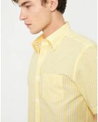 Chemise droite Color rayée jaune