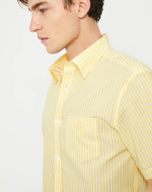 Chemise droite Color rayée jaune
