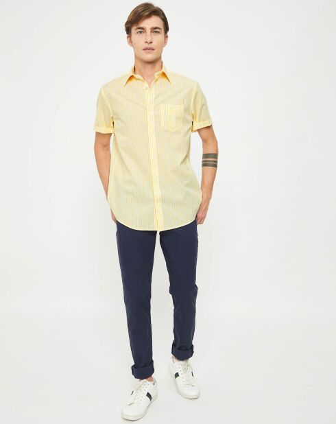 Chemise droite Color rayée jaune