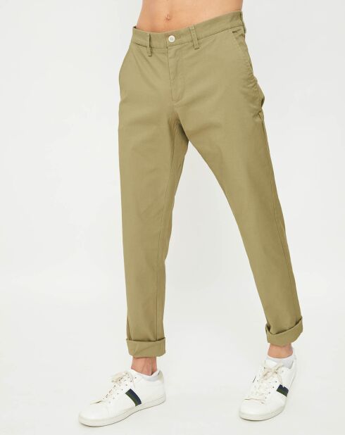 Pantalon chino slim light kaki