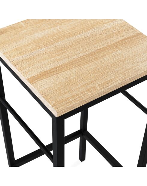 2 Tabourets Memphis marron/noir - 32x32xH67 cm