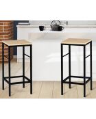 2 Tabourets Memphis marron/noir - 32x32xH67 cm