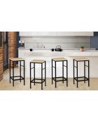 4 Tabourets Memphis marron/noir - 32x32xH67 cm