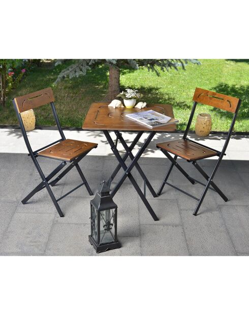 Ensemble de jardin 2 places marron