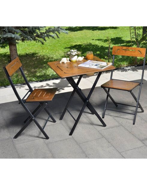 Ensemble de jardin 2 places marron