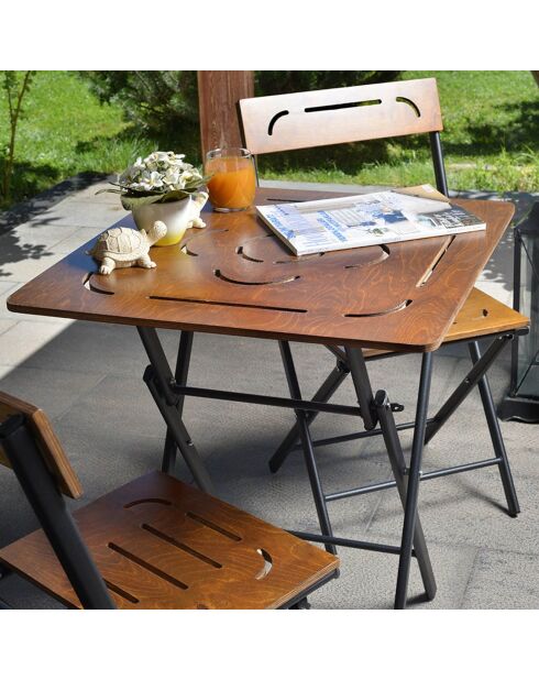 Ensemble de jardin 2 places marron