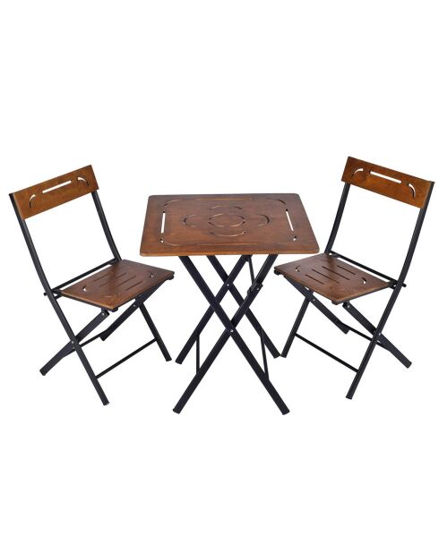 Ensemble de jardin 2 places marron