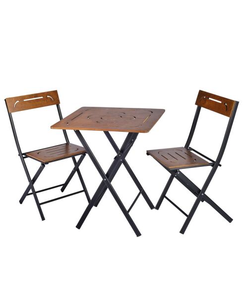 Ensemble de jardin 2 places marron