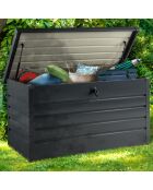 Coffre de jardin metal 350L gris - 120x61x63 cm