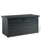 Coffre de jardin metal 350L gris - 120x61x63 cm