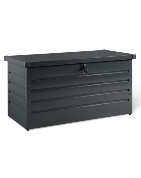 Coffre de jardin metal 350L gris - 120x61x63 cm