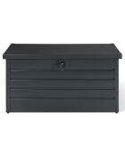 Coffre de jardin metal 350L gris - 120x61x63 cm