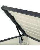 Coffre de jardin metal 350L gris - 120x61x63 cm