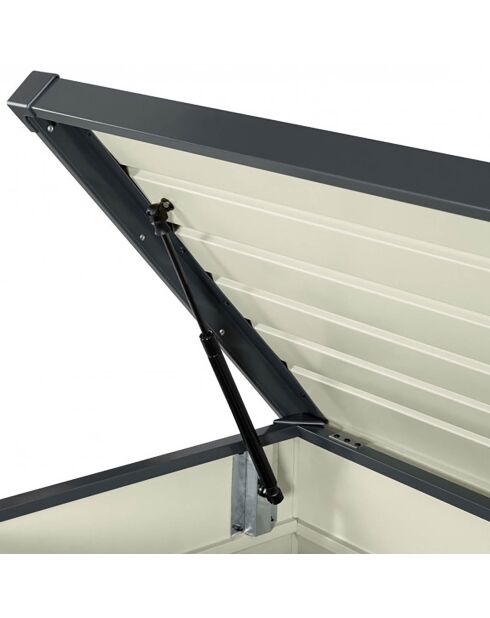 Coffre de jardin metal 350L gris - 120x61x63 cm