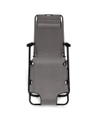2 Transats relax gris - 171x61x33 cm