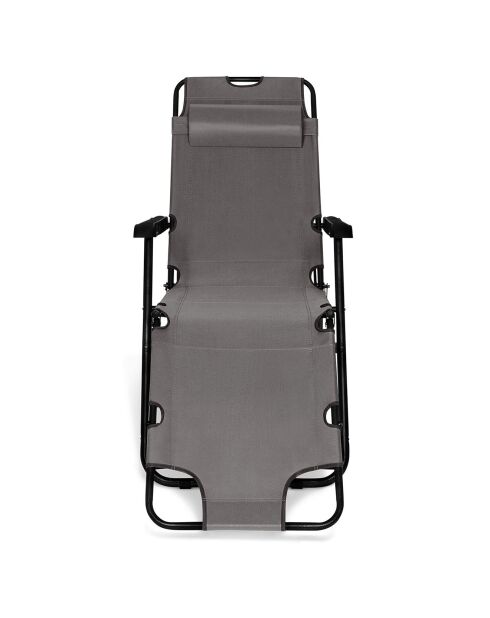 2 Transats relax gris - 171x61x33 cm