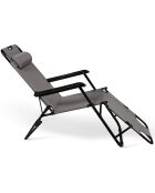 2 Transats relax gris - 171x61x33 cm