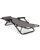 2 Transats relax gris - 171x61x33 cm