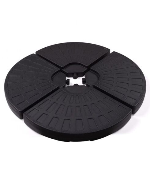 4 Dalles de parasol noires - 48x48x7.5 cm