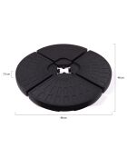 4 Dalles de parasol noires - 48x48x7.5 cm
