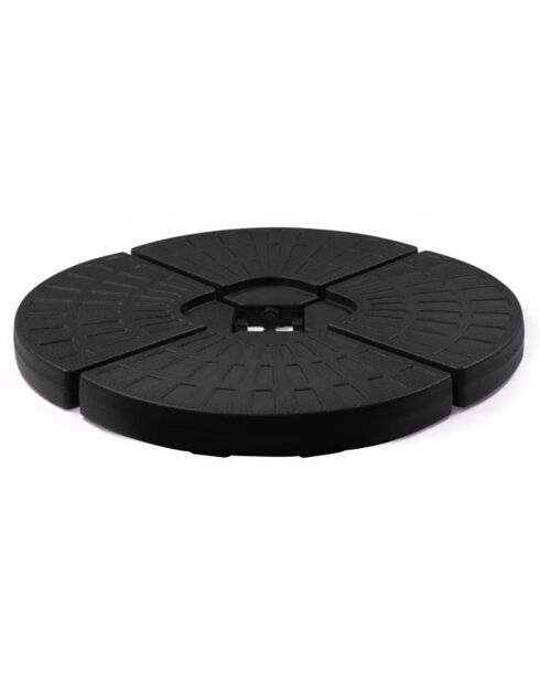 4 Dalles de parasol noires - 48x48x7.5 cm
