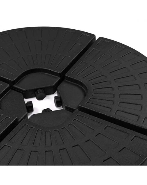 4 piastrelle nere per ombrellone - 48x48x7,5 cm