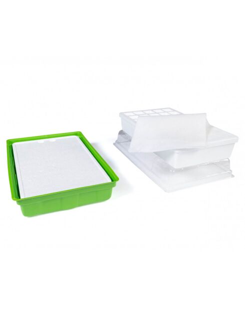 2 Kits de germination 40 godets vert/blanc - 38x24x13 cm