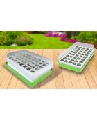 2 Kits de germination 40 godets vert/blanc - 38x24x13 cm