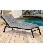 Coussin universel pour bain de soleil gris - 180x52 cm
