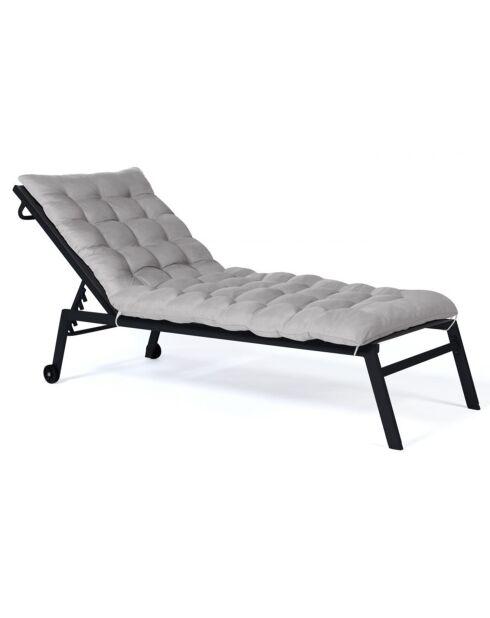 Coussin universel pour bain de soleil gris - 180x52 cm