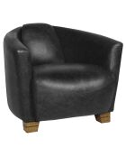 Fauteuil en Cuir Porok noir - 81x85x67 cm