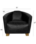 Fauteuil en Cuir Porok noir - 81x85x67 cm