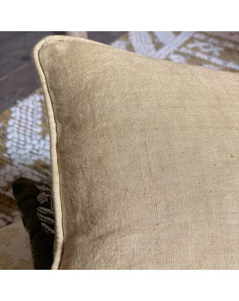 Coussin 100% Lin Nyl camel - 40x40 cm