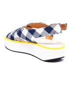 Sandales en Cuir Malabar bleu marine/blanc