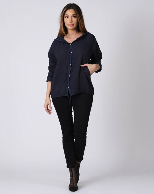 Chemise 100% Lin Katie marine