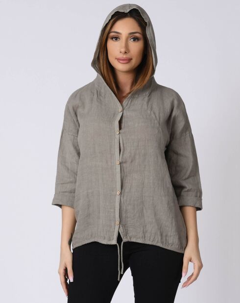 Chemise 100% Lin Katie taupe