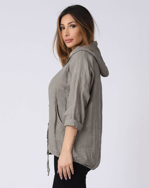 Chemise 100% Lin Katie taupe