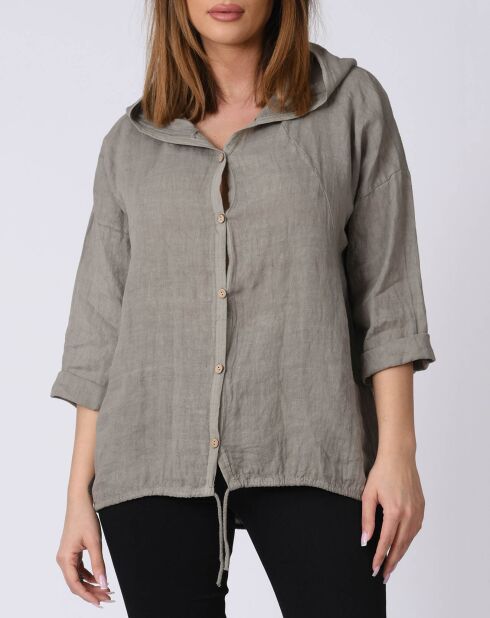 Chemise 100% Lin Katie taupe