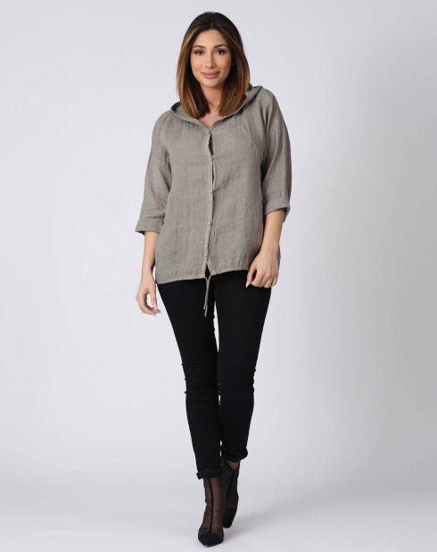 Chemise 100% Lin Katie taupe