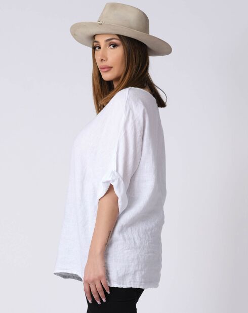 Blouse 100% Lin Kely bleue