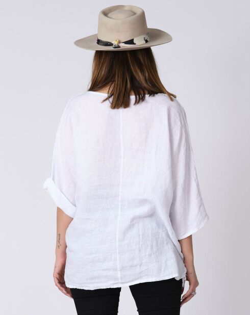 Blouse 100% Lin Kely bleue