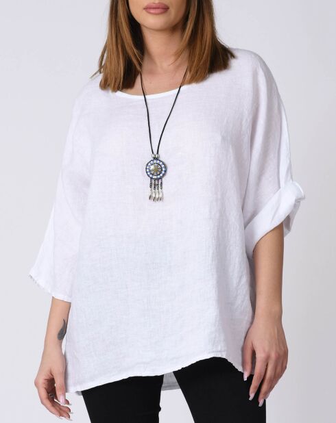 Blouse 100% Lin Kely bleue