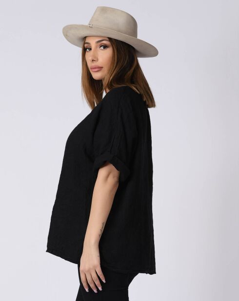 Blouse 100% Lin Kely noire
