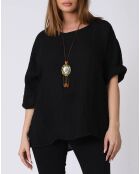 Blouse 100% Lin Kely noire