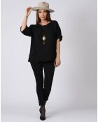 Blouse 100% Lin Kely noire