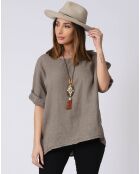 Blouse 100% Lin Kely taupe