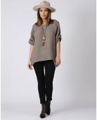 Blouse 100% Lin Kely taupe